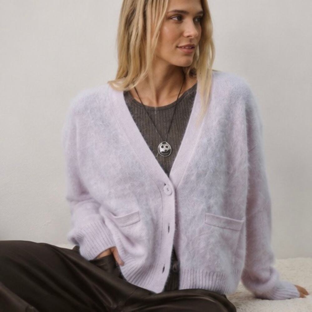 NakedCashmere brushed cashmere cardigan Marble Mist S/M